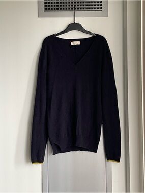 CHINTI AND PARKER LONDON 100% Cashmere V-Neck Navy Sweater